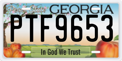 GA license plate PTF9653