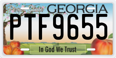 GA license plate PTF9655