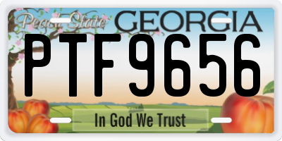 GA license plate PTF9656