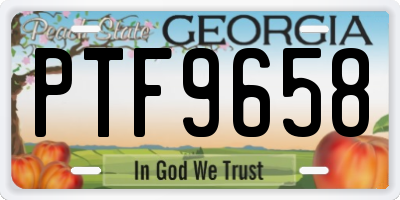 GA license plate PTF9658