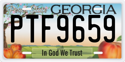 GA license plate PTF9659