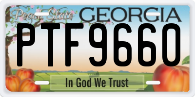 GA license plate PTF9660