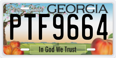 GA license plate PTF9664