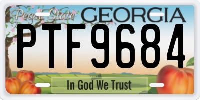 GA license plate PTF9684