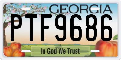 GA license plate PTF9686