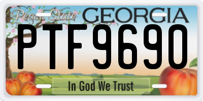 GA license plate PTF9690
