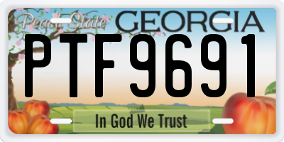 GA license plate PTF9691