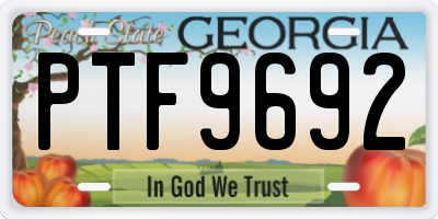 GA license plate PTF9692