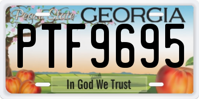 GA license plate PTF9695