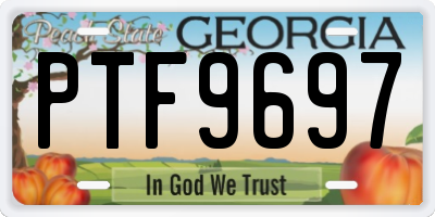 GA license plate PTF9697