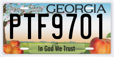 GA license plate PTF9701