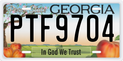 GA license plate PTF9704