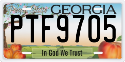 GA license plate PTF9705