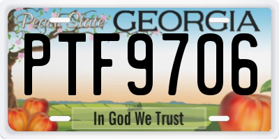 GA license plate PTF9706
