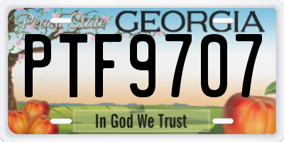 GA license plate PTF9707