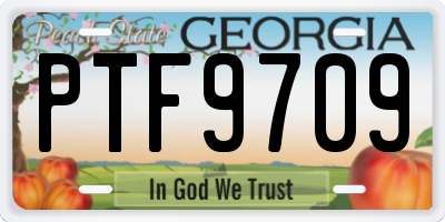 GA license plate PTF9709