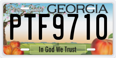 GA license plate PTF9710