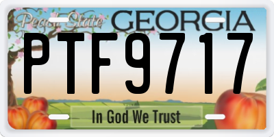 GA license plate PTF9717