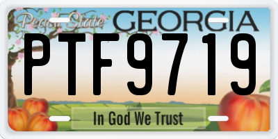 GA license plate PTF9719