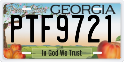 GA license plate PTF9721