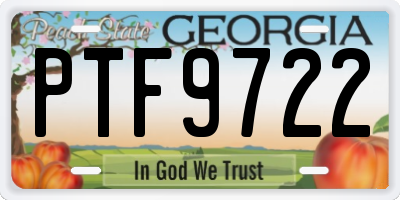 GA license plate PTF9722