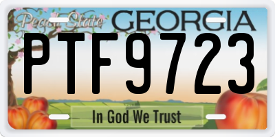 GA license plate PTF9723