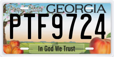 GA license plate PTF9724