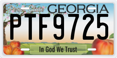 GA license plate PTF9725