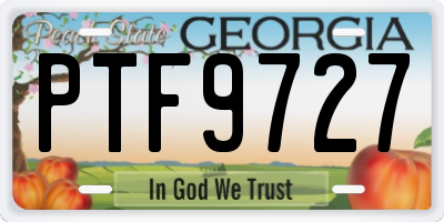 GA license plate PTF9727