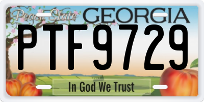 GA license plate PTF9729
