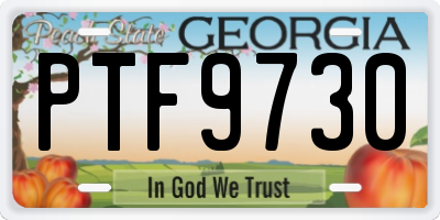 GA license plate PTF9730