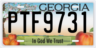 GA license plate PTF9731