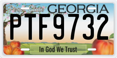 GA license plate PTF9732