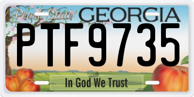 GA license plate PTF9735