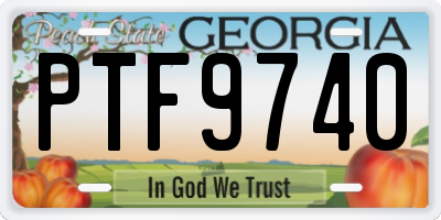 GA license plate PTF9740