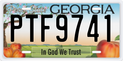 GA license plate PTF9741