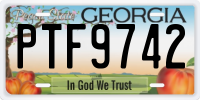 GA license plate PTF9742