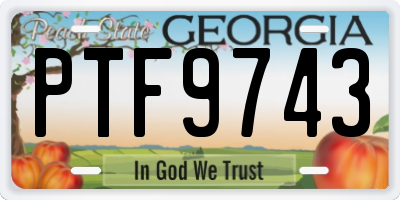 GA license plate PTF9743