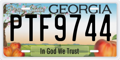 GA license plate PTF9744