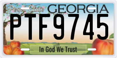 GA license plate PTF9745