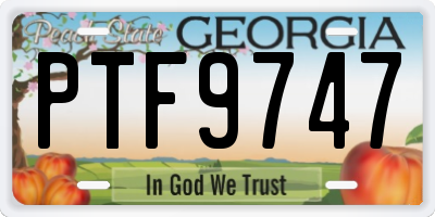GA license plate PTF9747