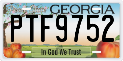GA license plate PTF9752