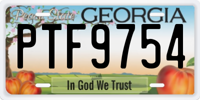 GA license plate PTF9754