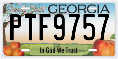 GA license plate PTF9757