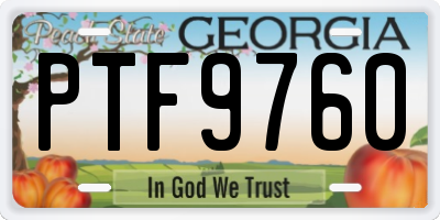 GA license plate PTF9760