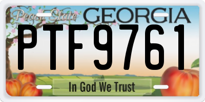 GA license plate PTF9761