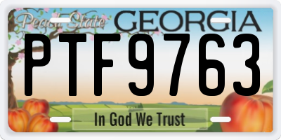 GA license plate PTF9763