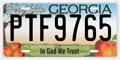 GA license plate PTF9765
