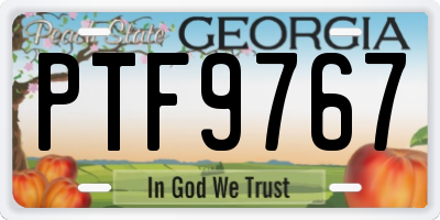 GA license plate PTF9767