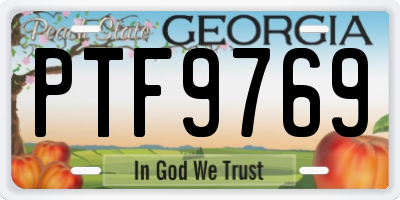 GA license plate PTF9769